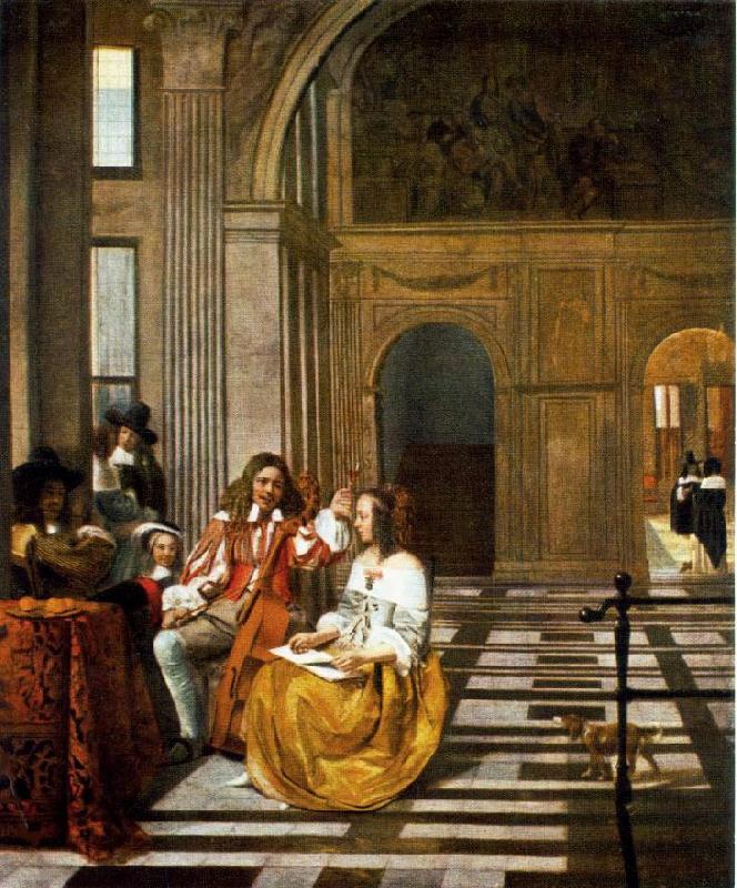 HOOCH, Pieter de Company Making Music af oil painting picture